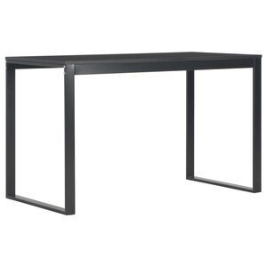 vidaXL Computer Desk | Black | Engineered wood and powder-coated metal