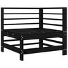 vidaXL Corner Sofa with Cushions Black Solid Wood Pine