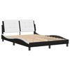 vidaXL Bed Frame without Mattress "Zadar" Black and White 137x190 cm Fabric