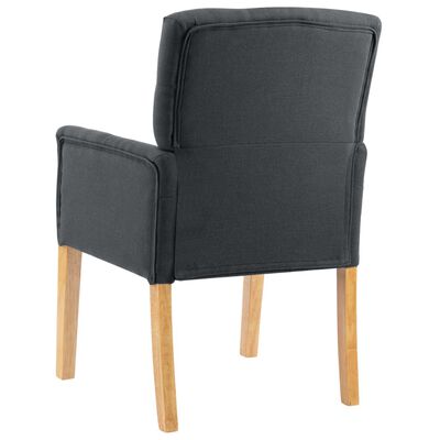 vidaXL Dining Chair with Armrests Grey Fabric