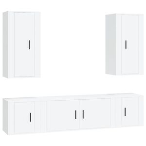 vidaXL 5 Piece TV Cabinet Set White Engineered Wood