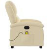 vidaXL Massage Recliner Chair Cream Fabric