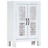 vidaXL Carved Sideboard White 60x30x89 cm Solid Mango Wood
