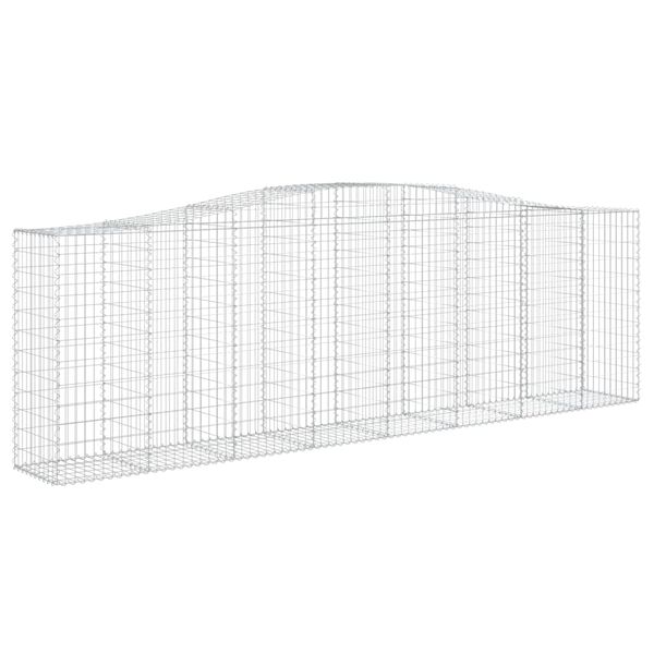 vidaXL Arched Gabion Basket 400x50x120/140 cm Galvanised Iron
