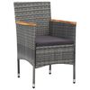 vidaXL 11 Piece Garden Dining Set Poly Rattan Grey
