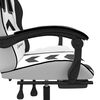 vidaXL Swivel Gaming Chair with Footrest White&Black Faux Leather