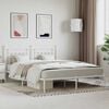 vidaXL Metal Bed Frame without Mattress with Headboard White 180x200cm
