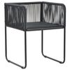 vidaXL 7 Piece Garden Dining Set PVC Rattan Black