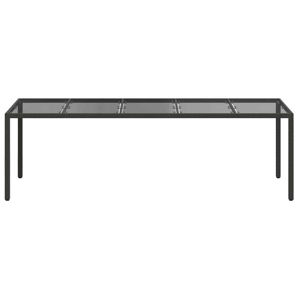 vidaXL Garden Dining Table Pure Black 250 x 100 x 75 cm Poly Rattan