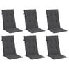 vidaXL Highback Chair Cushions 6 pcs Melange Anthracite 120x50x4 cm Fabric