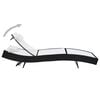 vidaXL Sun Lounger with Pillow Poly Rattan Black