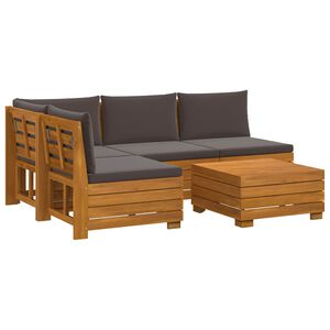 vidaXL 5 pcs Outdoor Sofa Set Solid Acacia Wood Brown