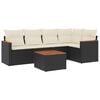 vidaXL 6 Piece Garden Sofa Set with Cushions Black Poly Rattan