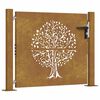 vidaXL Garden Gate 105x180 cm Corten Steel Tree Design