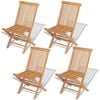vidaXL Folding Garden Chairs 4 pcs Solid Teak Wood