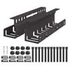 vidaXL Under Desk Cable Management Tray 2 pcs Black 43 x 9 x 11.5 cm