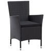 vidaXL 9 Piece Outdoor Dining Set Poly Rattan Black