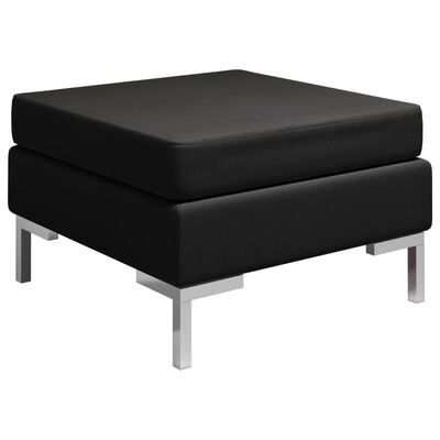 vidaXL Sectional Footrest with Cushion Farbic Black