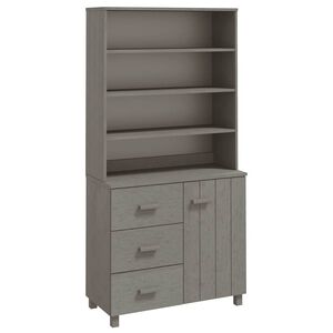 vidaXL Highboard | Set of 2 | Light grey | Solid pinewood, MDF | Large