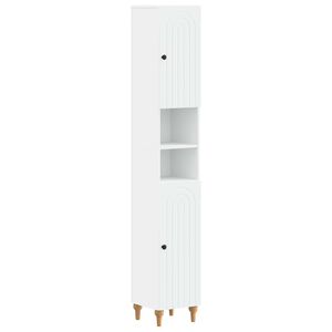 vidaXL Bathroom Cabinet with Open Shelf ALKMAAR White 30 x 31 x 190 cm