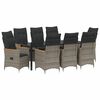 vidaXL Garden Dining Set 9 pcs Grey Poly Rattan