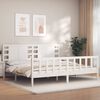 vidaXL Bed Frame without Mattress White Super King Size Solid Wood Pine