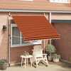 vidaXL Manual Retractable Awning 250 cm Orange and Brown