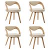 vidaXL Dining Chairs 4 pcs Cream Bent Wood and Faux Leather