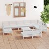vidaXL 11 Piece Garden Lounge Set Solid Wood Pine White