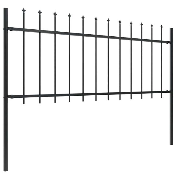 vidaXL Garden Fence Woerden with Spear Top Steel 181x80 cm Black
