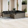 vidaXL 11 Piece Garden Sofa Set with Cushions Grey Poly Rattan