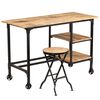 vidaXL Desk | Mango wood and black | Solid mango wood and powder-coated steel
