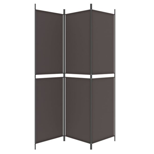 vidaXL 3-Panel Room Divider Brown 150x200 cm Fabric