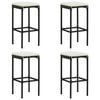 vidaXL 5 Piece Garden Bar Set with Cushions Poly Rattan Black