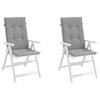 vidaXL Garden Highback Chair Cushions 2 pcs Grey 120x50x3 cm Fabric