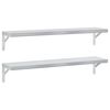 vidaXL Wall Shelves 2 pcs 100x23,5 cm Silver Stainless Steel