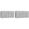 vidaXL Hanging TV Cabinets 2 pcs Concrete Grey 60x30x30 cm