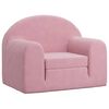 vidaXL Kids' Sofa Bed Pink Soft Plush