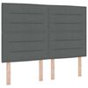 vidaXL LED Headboard with LED Strip Lights Dark Grey 144 cm Polyester