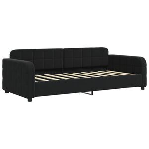 vidaXL Day Bed without Mattress Black 90x190 cm Velvet