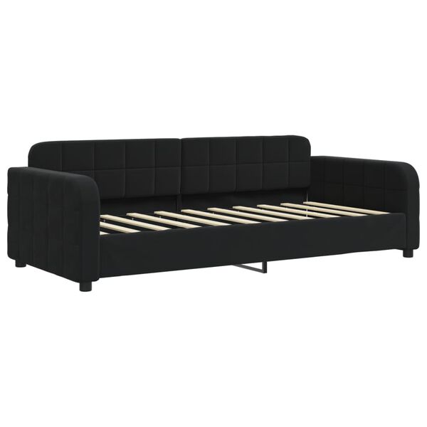 vidaXL Day Bed without Mattress Black 90x190 cm Velvet
