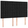 vidaXL LED Headboard Black 144 cm Velvet