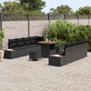 vidaXL Garden Sofa Set 11 pcs Black Poly Rattan