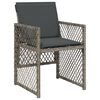 vidaXL 7 Piece Garden Dining Set with Cushions Grey Poly Rattan