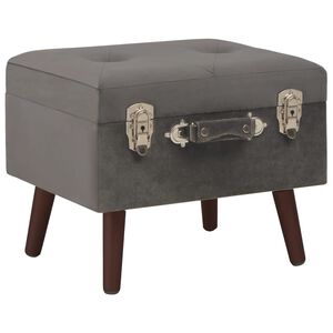 vidaXL Storage Stool Grey 40 cm Velvet