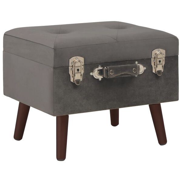 vidaXL Storage Stool Grey 40 cm Velvet