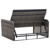 vidaXL 2 Piece Garden Lounge Set with Cushions Poly Rattan Grey