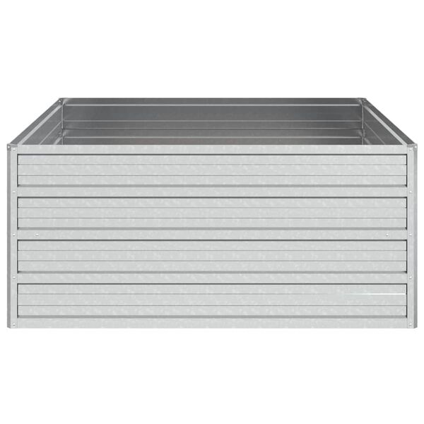 vidaXL Garden Raised Bed 100x100x45 cm Galvanized Steel Silver