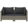 vidaXL 2 Piece Garden Lounge Set with Cushions Grey Poly Rattan