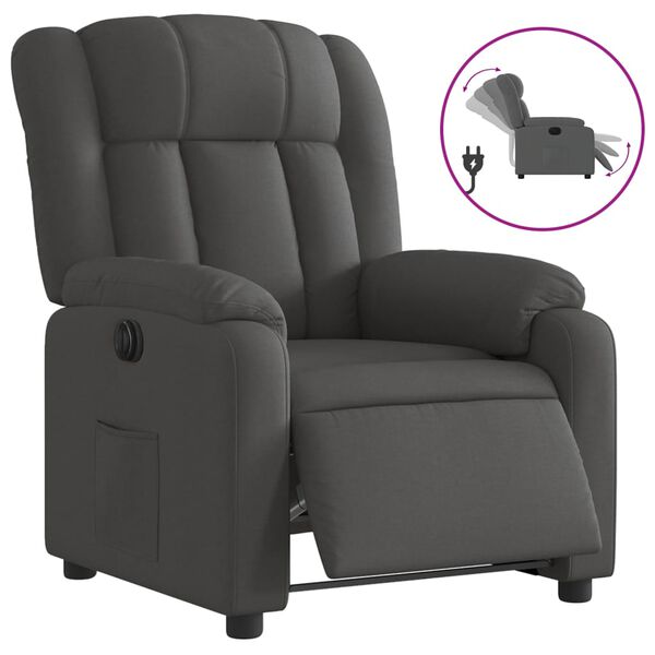 vidaXL Electric Recliner Chair Dark Grey Fabric